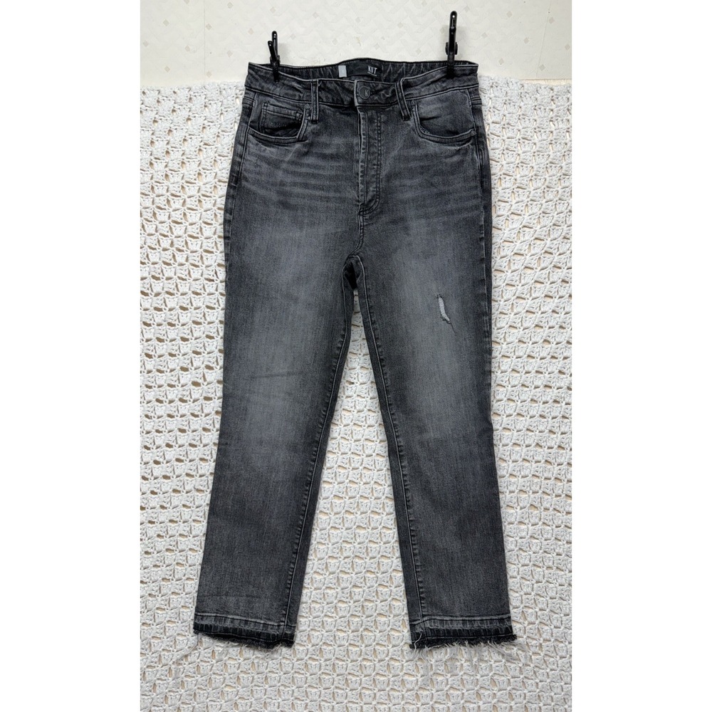 Kut From the Kloth Rosa Ankle Vintage Straight Jeans Women Sz 8L Gray Denim